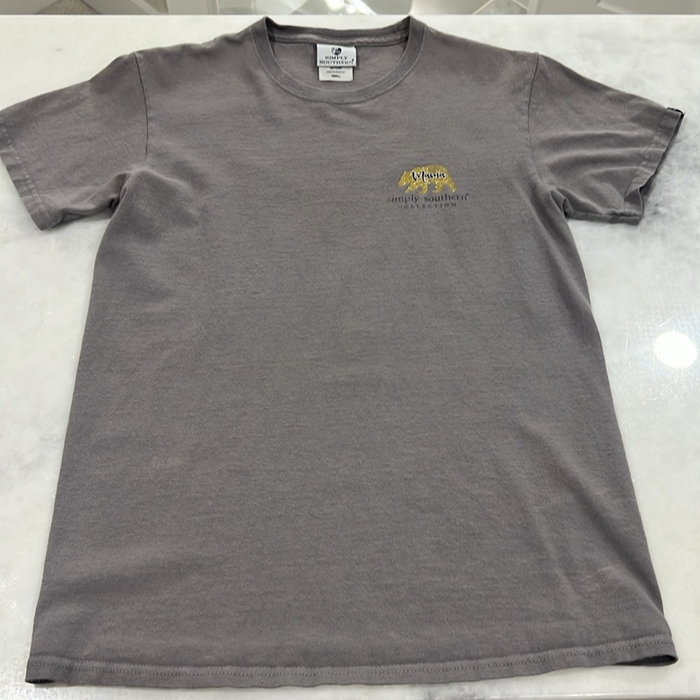 Simply Southern Gray Mama Bear Tshirt Small View 3